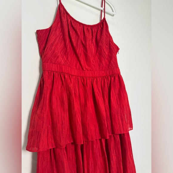 Karl Lagerfeld Paris Red Tiered Midi Dress | Size 16 | NWT - Picture 2 of 6
